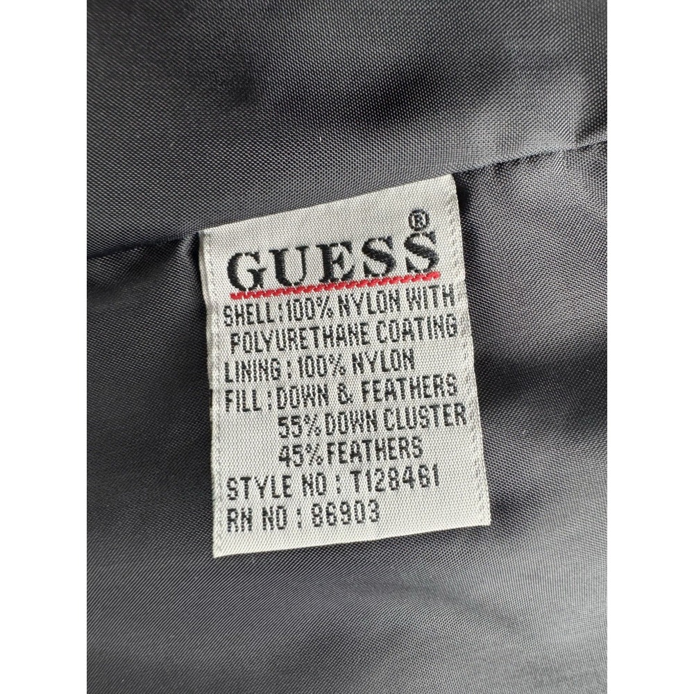 Guess Jacket Womens Size Large Black Quilted Puffer Down Coat Hidden Hoodie Ski‎ - Picture 15 of 16